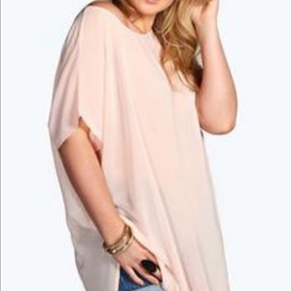 Keira Chiffon Tunic Nude -BooHoo